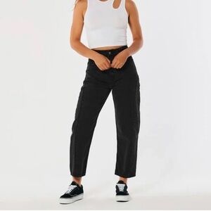 Hollister High-Rise Barrel Ankle Jeans Black for Women